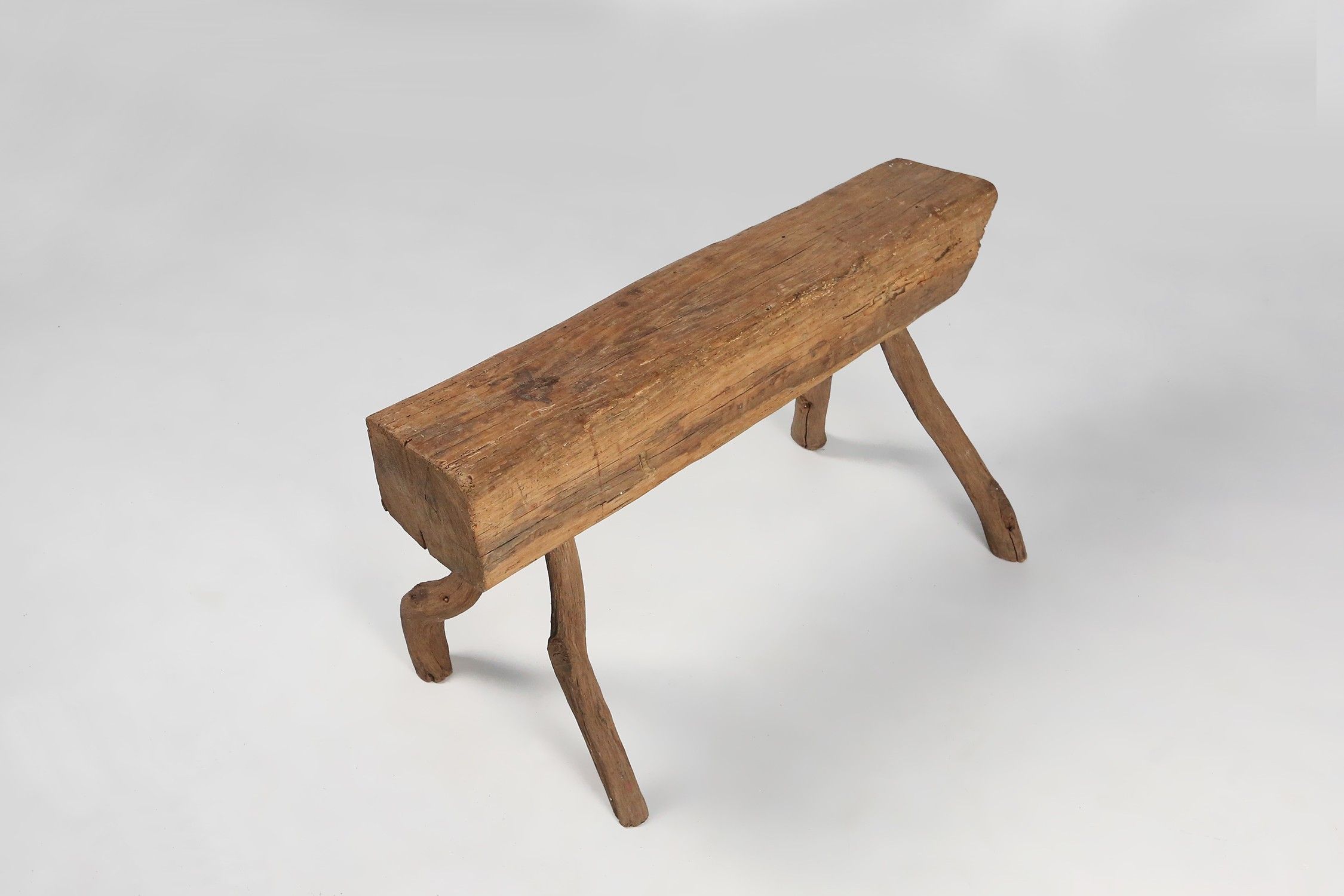 Rustic Tree Trunk Bench, France, 1850sthumbnail